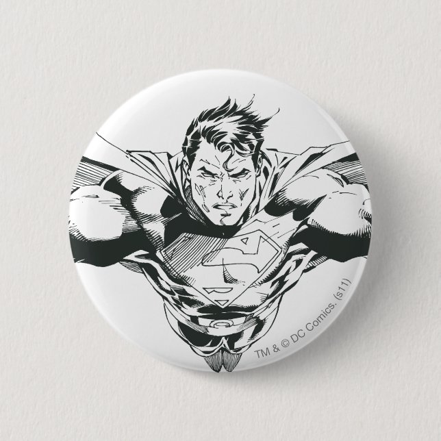 Superman 60 6 cm round badge (Front)
