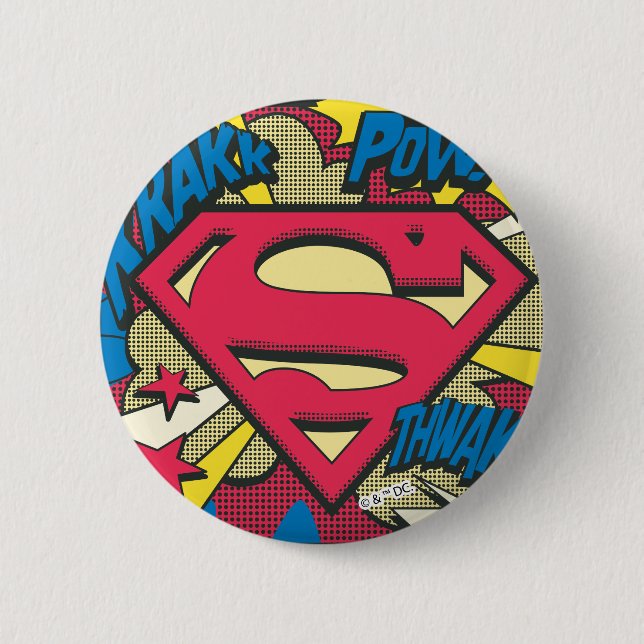 Superman 66 6 cm round badge (Front)