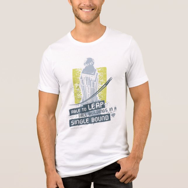 Superman Able to Leap Tall Buildings Tri-Blend Shirt (Front)