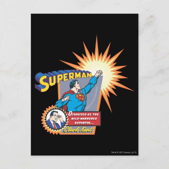 Superman and Clark Kent Postcard (Front)