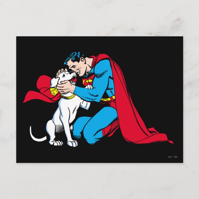 Superman and Krypto Postcard (Front)