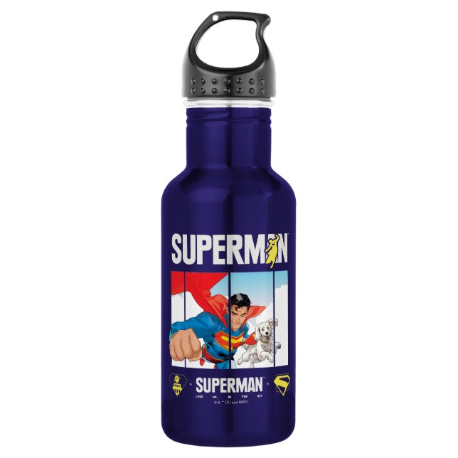 Superman and Krypto Take Flight 532 Ml Water Bottle (Front)
