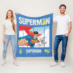 Superman and Krypto Take Flight Fleece Blanket