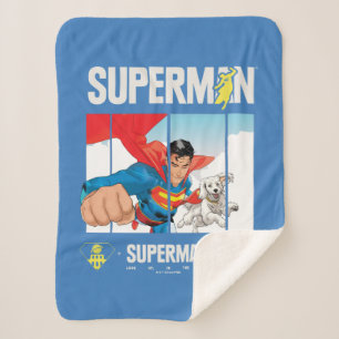 Superman and Krypto Take Flight Sherpa Blanket