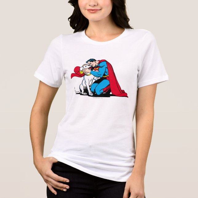 Superman and Krypto Tri-Blend Shirt (Front)