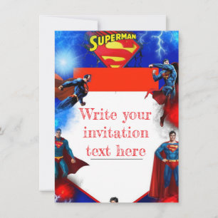 Superman Birthday Invitation Template