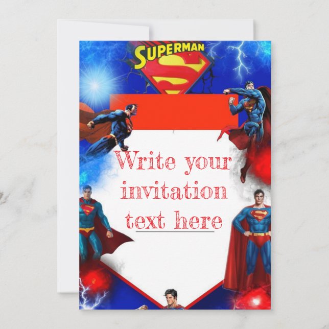 Superman Birthday Invitation Template (Front)