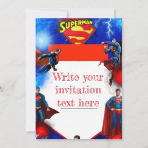 Superman Birthday Invitation Template