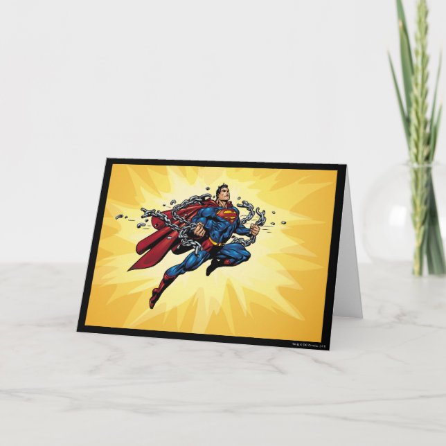 Superman breaks chains card (Front)