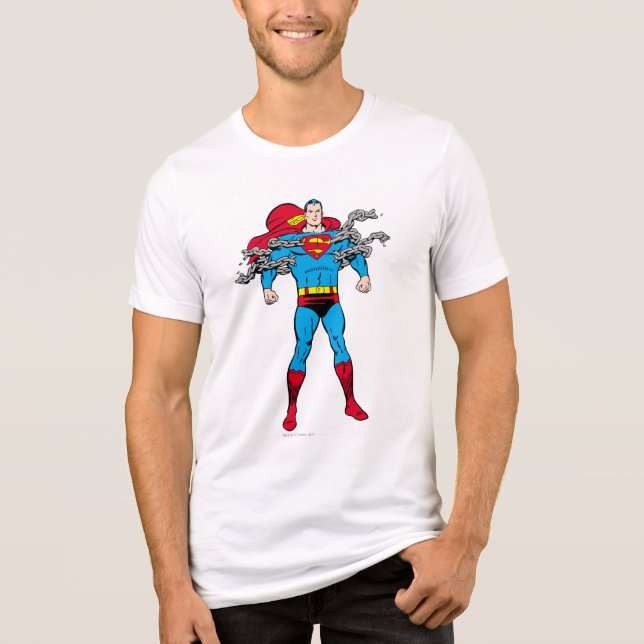 Superman Breaks Chains Tri-Blend Shirt (Front)