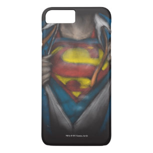 Superman   Chest Reveal Sketch Colourized iPhone 8 Plus/7 Plus Case