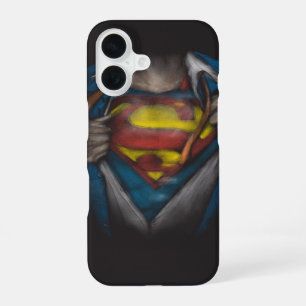 Superman Chest Reveal Sketch Colourized iPhone 16 Case