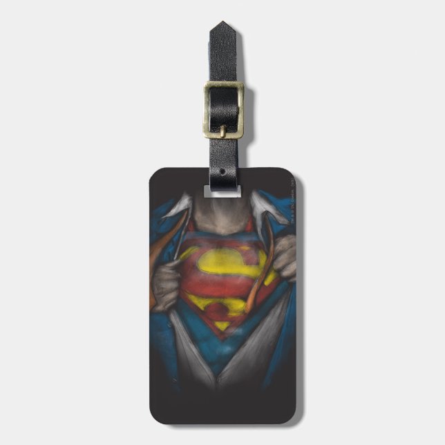 Superman | Chest Reveal Sketch Colourized Luggage Tag (Front Vertical)