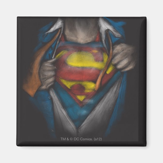 Superman | Chest Reveal Sketch Colourized Magnet (Front)
