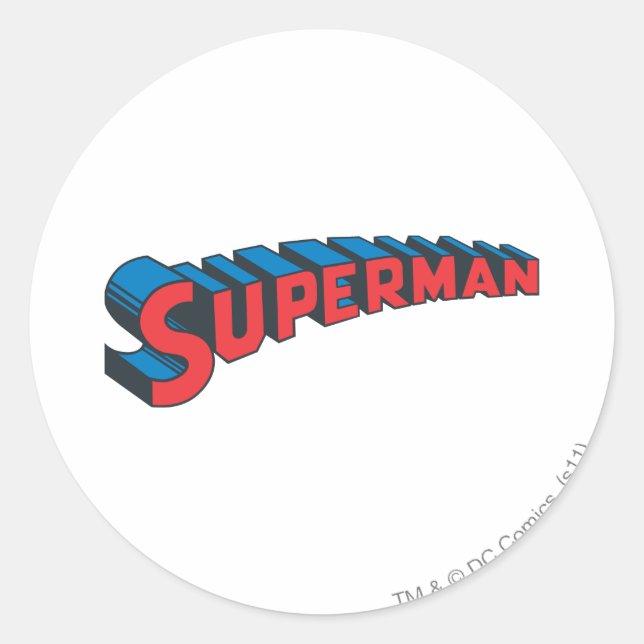 Superman | Classic Logo Round Sticker (Front)