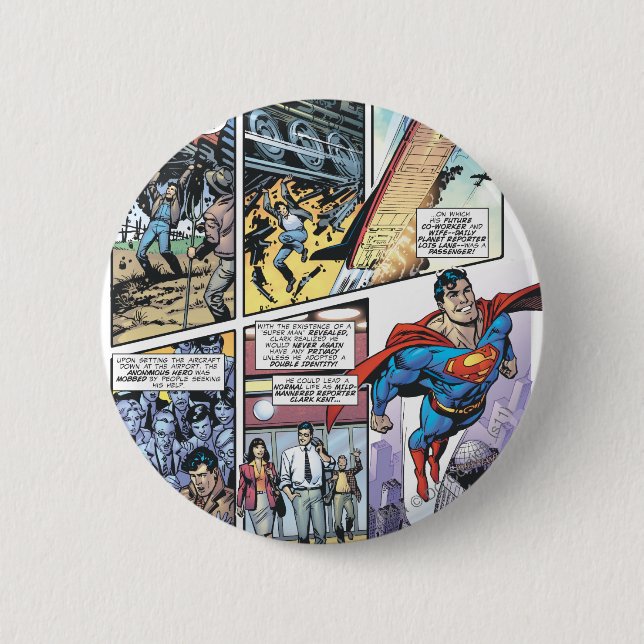 Superman Comic Panel - Clark's Origins 2 6 Cm Round Badge (Front)