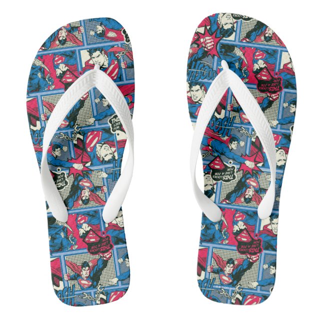Superman Comic Pattern Jandals (Footbed)