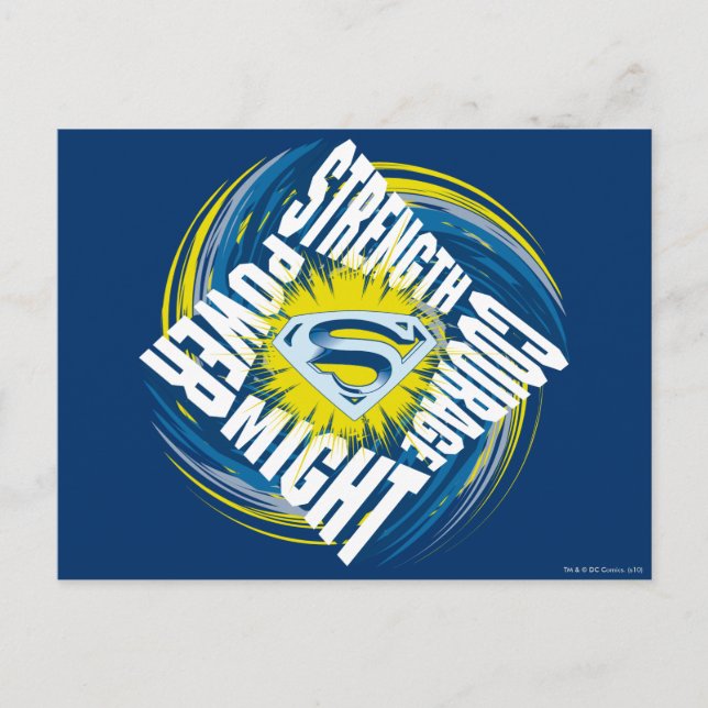 Superman Courage Strength Might Power Postcard (Front)