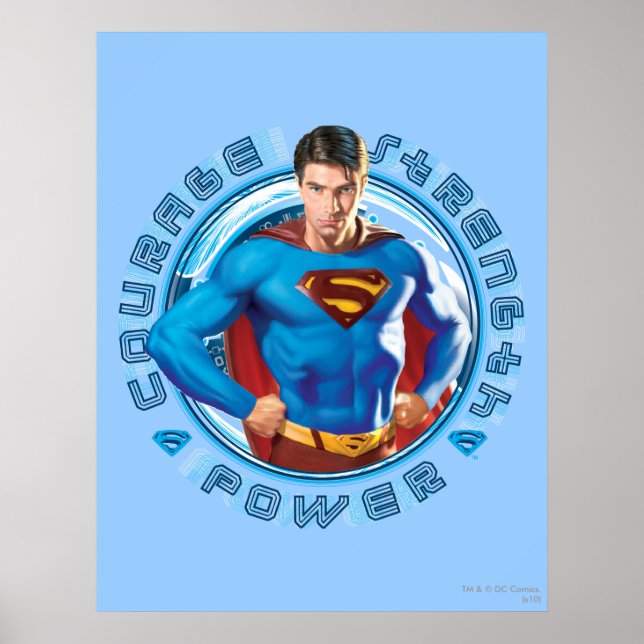 Superman Courage Strength Power Poster (Front)