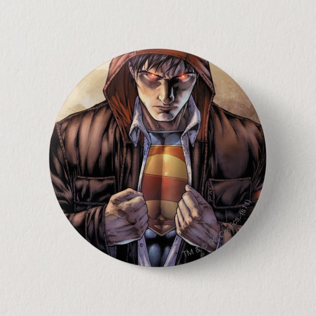 Superman Earth Cover - Colour 6 Cm Round Badge (Front)