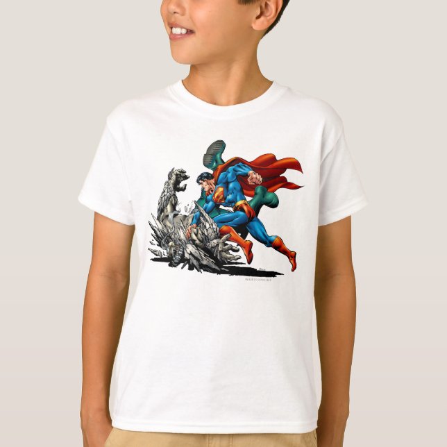 Superman Fights Monster T-Shirt (Front)