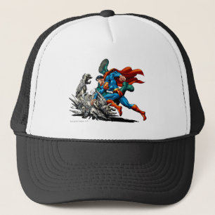 Superman Fights Monster Trucker Hat