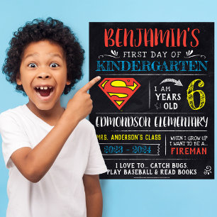 Superman   First or Last Day of School Poster
