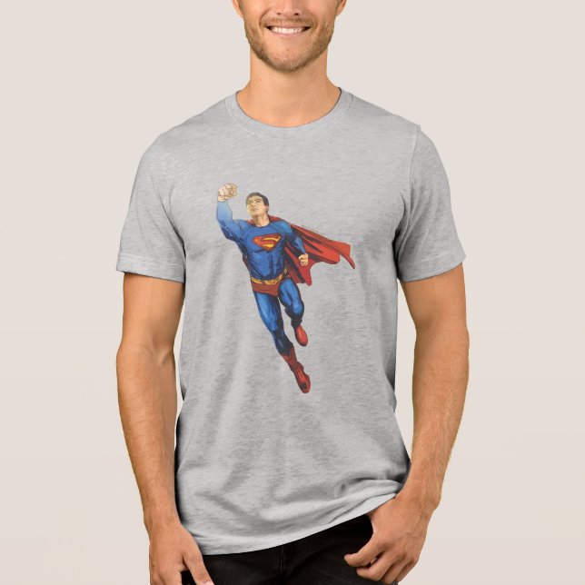 Superman Flying Left Tri-Blend Shirt (Front)