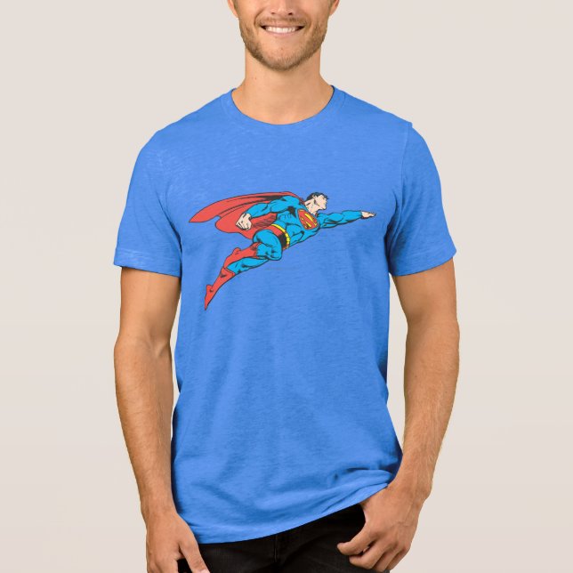 Superman Flying Right Tri-Blend Shirt (Front)