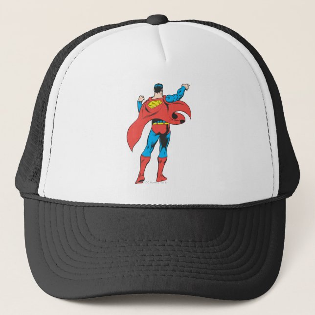 Superman From Behind Trucker Hat (Front)
