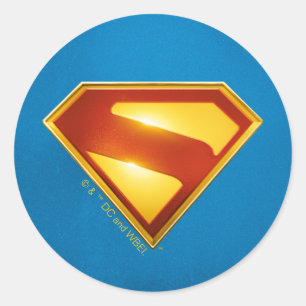 Superman Golden S Shield Brilliance Classic Round Sticker