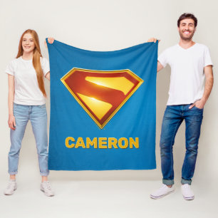 Superman Golden S Shield Brilliance Fleece Blanket
