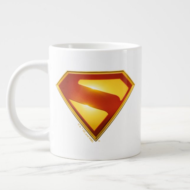 Superman Golden S Shield Brilliance Large Coffee Mug (Left)