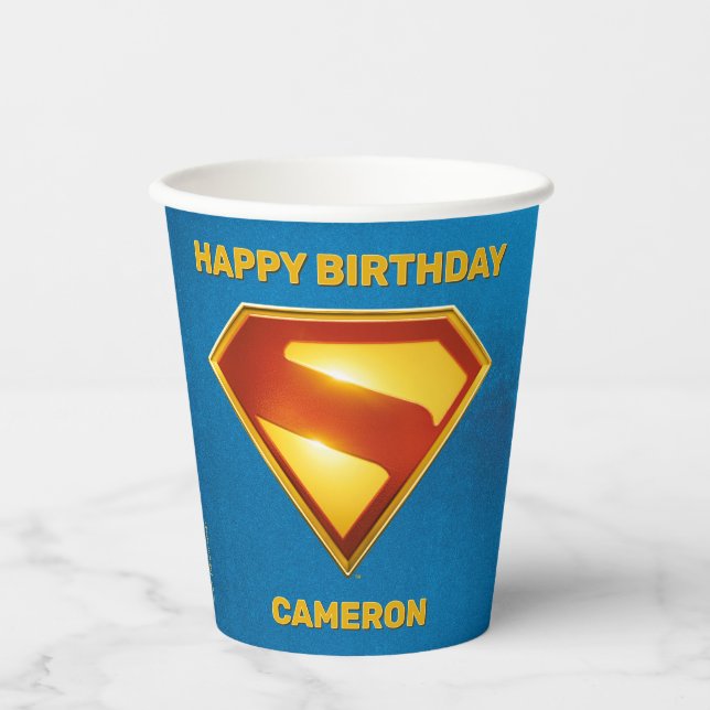 Superman Golden S Shield Brilliance Paper Cups (Front)