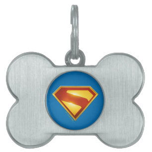 Superman Golden S Shield Brilliance Pet ID Tag