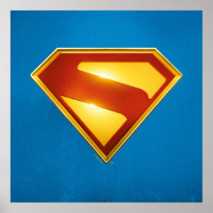 Superman Golden S Shield Brilliance Poster