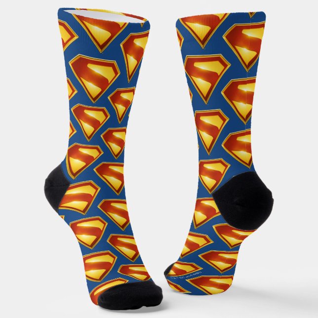 Superman Golden S Shield Brilliance Socks (Angled)