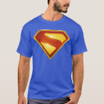 Superman Golden S Shield Brilliance T-Shirt<br><div class="desc">Shine bright with the legendary symbol of hope! This stunning design features the iconic Superman “S” shield rendered in radiant gold and deep crimson, glowing with heroic intensity against a bold blue background. The sleek metallic finish and rich colour gradients give this emblem a powerful, modern edge—perfect for fans who...</div>