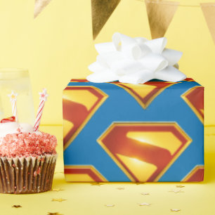 Superman Golden S Shield Brilliance Wrapping Paper