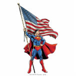 Superman Holding US Flag Standing Photo Sculpture<br><div class="desc">Superman | Check out Superman proudly holding the US flag!</div>
