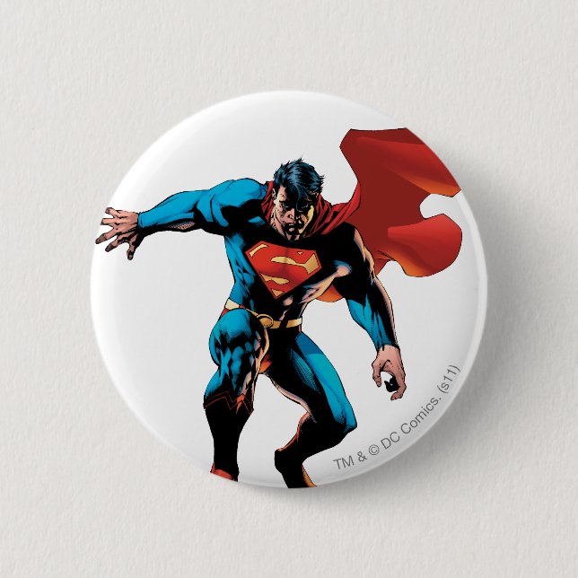 Superman in Shadow 6 Cm Round Badge (Front)