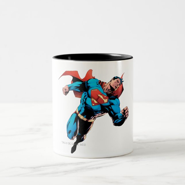 Superman in suit Two-Tone coffee mug (Center)