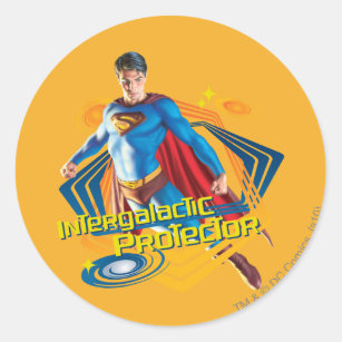 Superman Intergalactic Protector Classic Round Sticker