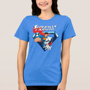 Superman & Krypto Soar Tri-Blend Shirt