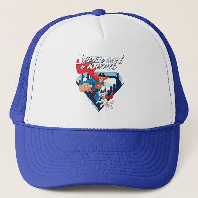 Superman & Krypto Soar Trucker Hat (Front)