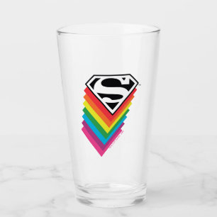 Superman Layered Rainbow Logo Glass