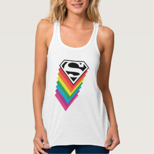 Superman Layered Rainbow Logo Singlet