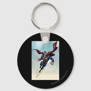 Superman leaps upward key ring