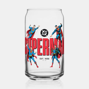 Superman Legends Forever Graphic Can Glass