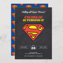 Superman Logo | Chalkboard Super Hero Birthday